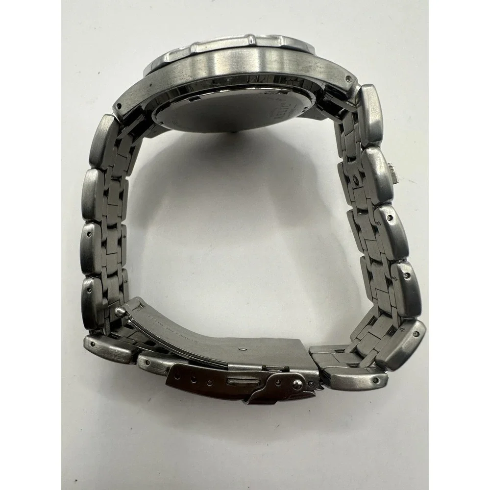 Relic Lowe's Logo‎ PR6116 Silver Tone New Battery Mens Watch 7.5